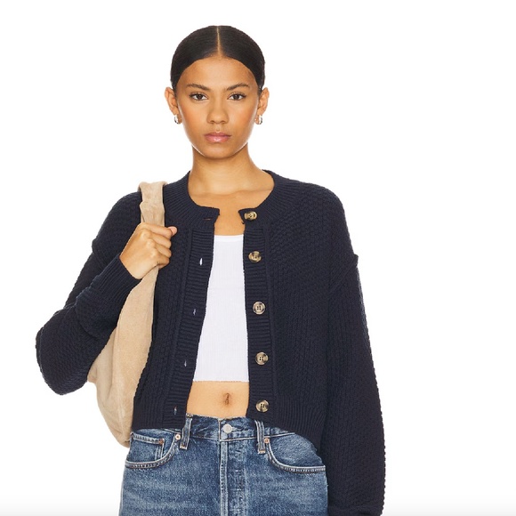 Free People Sweaters - Free People Lila Cardi (Crop Cardigan), Sky Captain Navy, Small